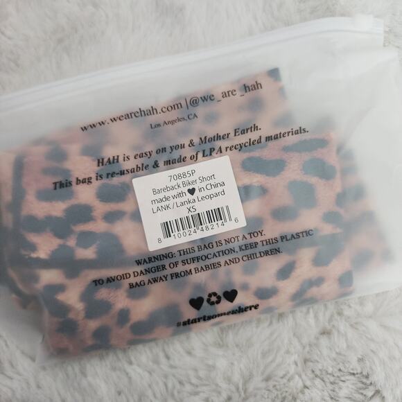 NEW We Are Hah x Free People Eco Bareback Lanka Leopard Print Biker Shorts - Picture 9 of 9